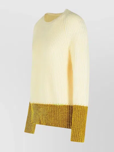 Marni Multicolor Fleece Wool Sweatshirt In Yellow