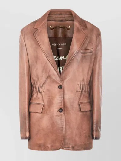 Golden Goose Tailored Blazer With Notch Lapel And Pockets In Brown