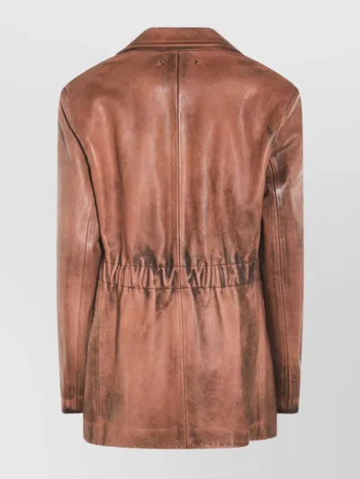 Golden Goose Tailored Blazer With Notch Lapel And Pockets In Brown