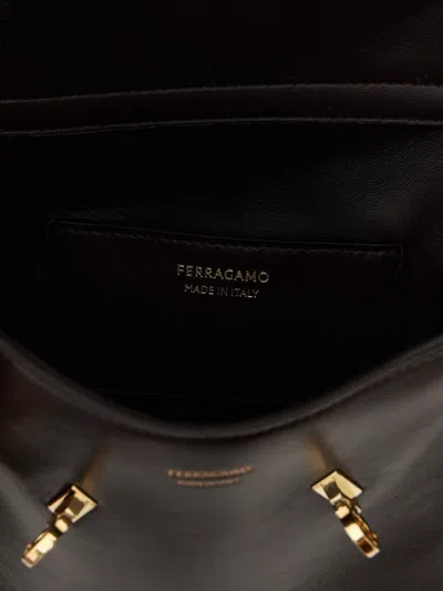 Ferragamo Belt Bag With Top Handle And Hardware In Brown