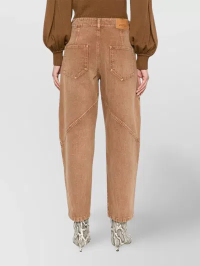 Isabel Marant Tailored Trousers Contrast Stitching In Brown