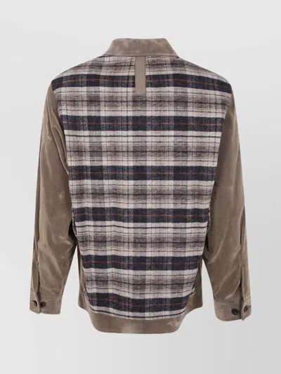 Junya Watanabe Collared Jacket With Long Sleeves And Pockets In Brown