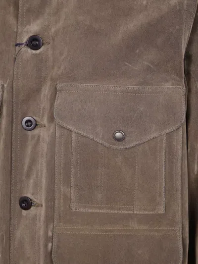 Junya Watanabe Collared Jacket With Long Sleeves And Pockets In Brown