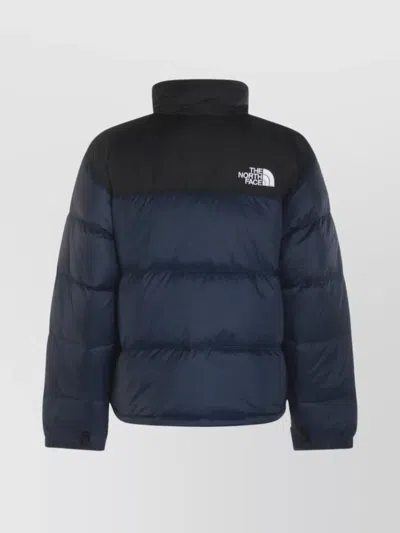 The North Face Padded High-collar Down Jacket With Detachable Hood In Blue