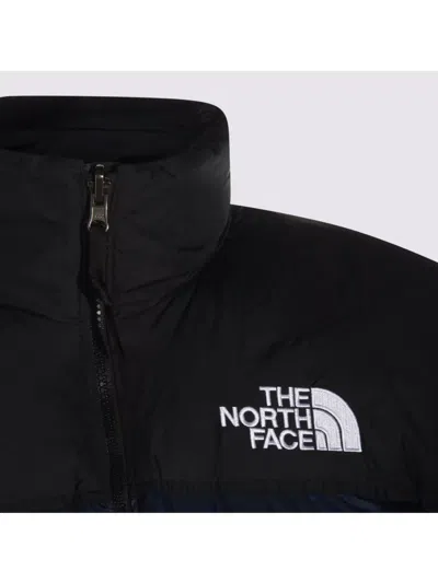 The North Face Padded High-collar Down Jacket With Detachable Hood In Blue
