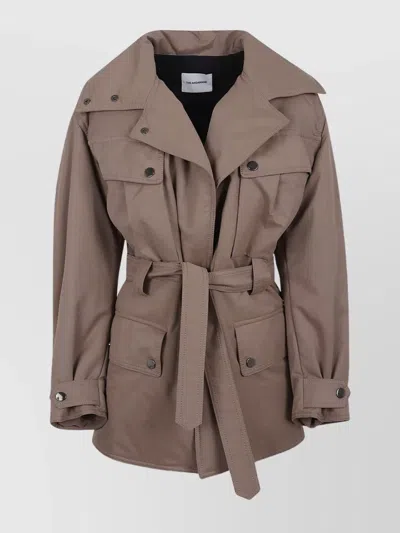 The Andamane Military Inspired Oversized Jacket In Gray