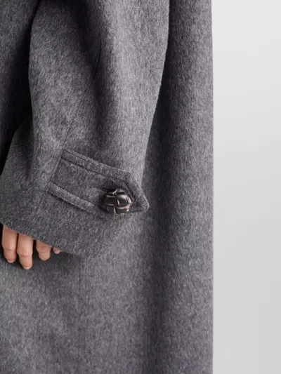Prada Single-breasted Loden Wool Coat Clothing In Gray