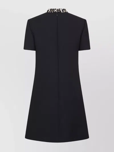Valentino Black Crepe Couture Dress With Animal-print Bow