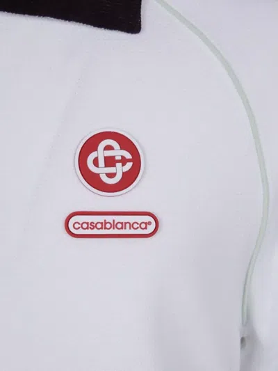 Casablanca Piqu Cotton Polo Shirt In White