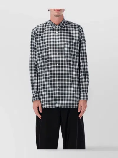 Comme Des Garçons Checked Long Sleeve Shirt With Chest Pocket In Multi