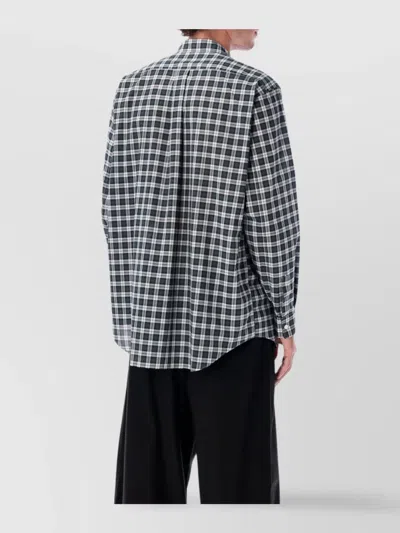 Comme Des Garçons Checked Long Sleeve Shirt With Chest Pocket In Multi