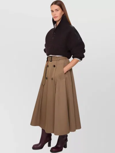 Burberry "brenda" Midi Skirt In Brown