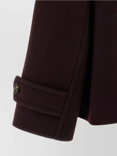 Chloé Women Violet Double-breasted Jacket With Wide Notched Revers And Dropped Shoulders In Wool Ble In Brown