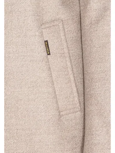 Moorer Tailored Short Jacket Side Pockets In Neutral