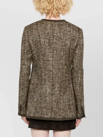 Golden Goose Coffee-colored Wool Tweed Jacket In Brown