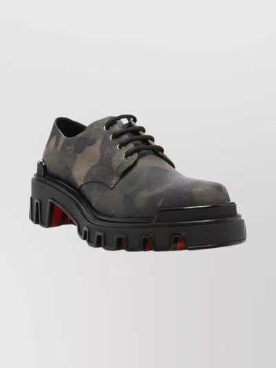 Christian Louboutin Camouflage Lace-up Low-top Shoes In Multi