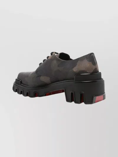 Christian Louboutin Camouflage Lace-up Low-top Shoes In Multi
