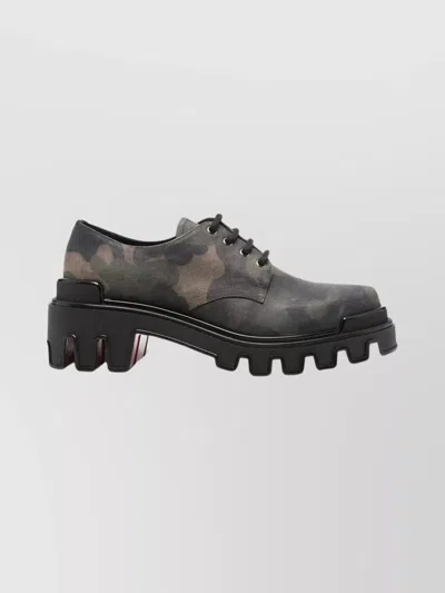 Christian Louboutin Camouflage Lace-up Low-top Shoes In Multi