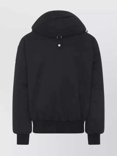 Moose Knuckles Versatile Bomber Jacket Removable Hood In Black