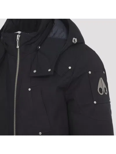 Moose Knuckles Versatile Bomber Jacket Removable Hood In Black