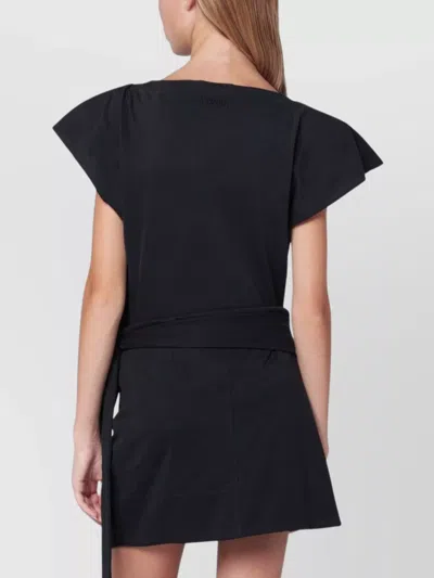 Isabel Marant Black Sebani Asymmetrical T-shirt In Black