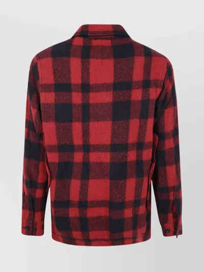 Junya Watanabe Checked Press-stud Shirt Jacket In Red