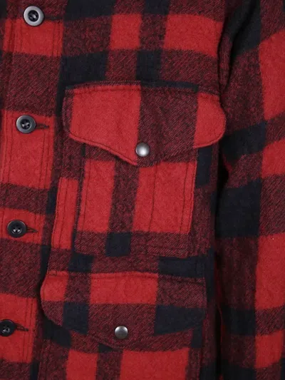 Junya Watanabe Checked Press-stud Shirt Jacket In Red