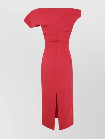 Magda Butrym Asymmetrical Midi Dress Back Slit In Red