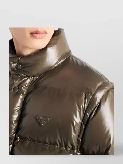 Prada Medium Down Jacket In Re-nylon In Animal Print