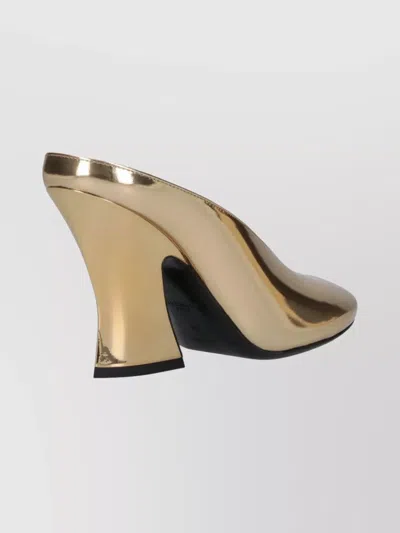 Givenchy Mule With Sculpted Heel In Leather Mirror Effect In Gold