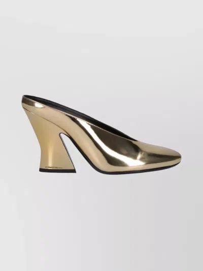 Givenchy Mule With Sculpted Heel In Leather Mirror Effect In Gold