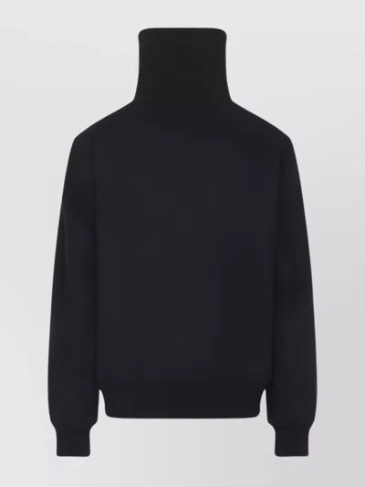 Rick Owens Structured Black Sports Jacket With Ribbed Details And Matte Finish In Black
