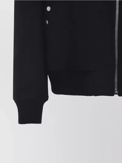Rick Owens Structured Black Sports Jacket With Ribbed Details And Matte Finish In Black