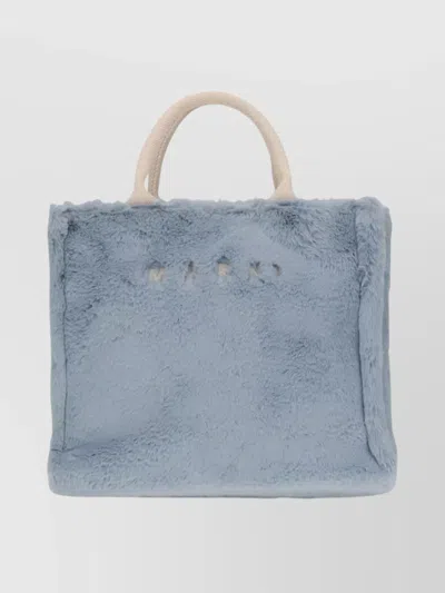 Marni Small Tote Bag With Faux Fur Trim