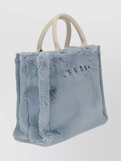 Marni Small Tote Bag With Faux Fur Trim