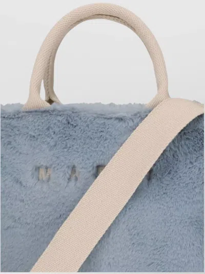 Marni Small Tote Bag With Faux Fur Trim