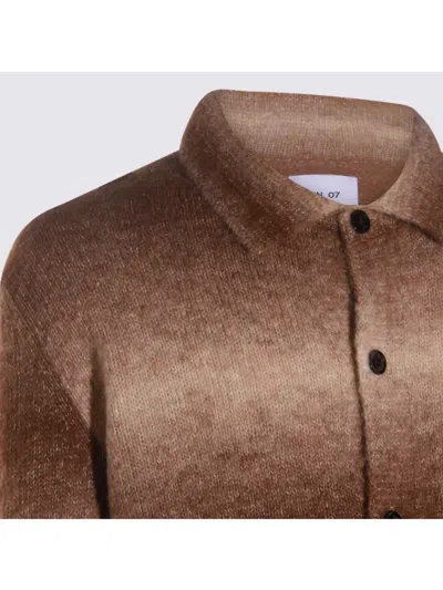 Nn07 Collared Gradient Knitwear With Ribbed Cuffs And Hem In Neutral