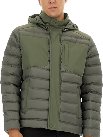 Colmar Seamless Water Repellent Hooded Down Jacket In Green