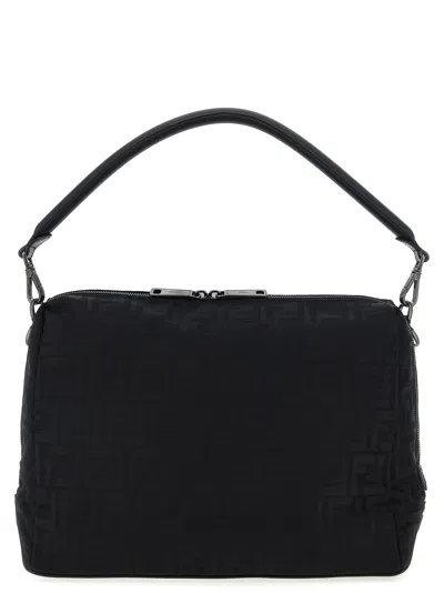 Fendi Large Lui Ff-pattern Messenger Bag In Black