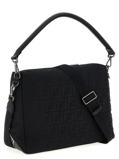 Fendi Large Lui Ff-pattern Messenger Bag In Black