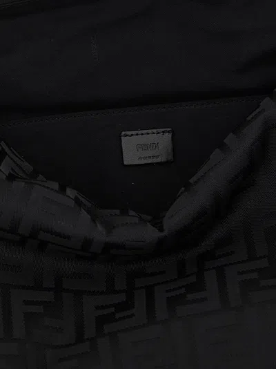 Fendi Large Lui Ff-pattern Messenger Bag In Black