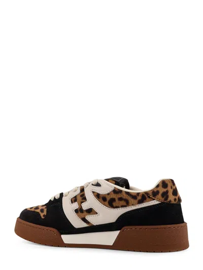 Fendi Low-top Platform In Multicolor Cavallino Calfskin And Suede In Animal Print