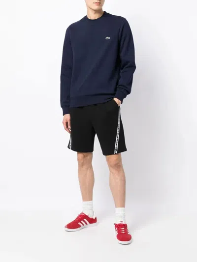 Lacoste Live Cotton Fleece Sweatshirt Navy Blue In Blue