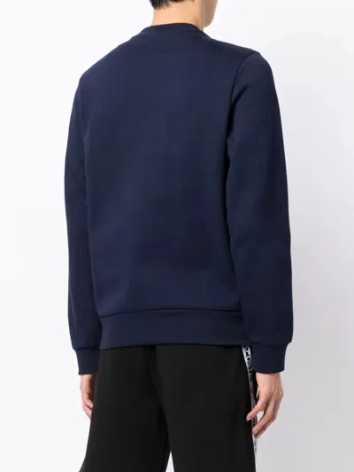 Lacoste Live Cotton Fleece Sweatshirt Navy Blue In Blue