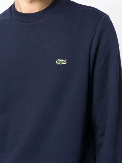 Lacoste Live Cotton Fleece Sweatshirt Navy Blue In Blue