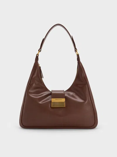 Charles & Keith - Charlot Hobo Bag In Brown