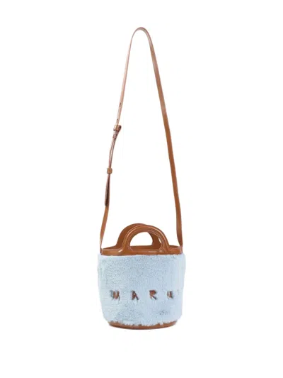 Marni Plush Bucket Handbag With Adjustable Strap In Pink