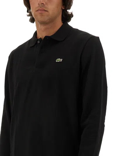 Lacoste Black Piqué Polo Shirt In Black