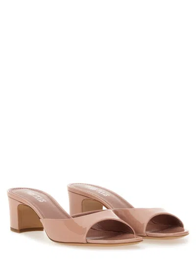 Paris Texas Block Heel Open Toe Sandals Lara In Neutral