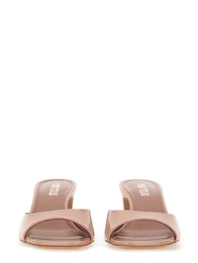 Paris Texas Block Heel Open Toe Sandals Lara In Neutral